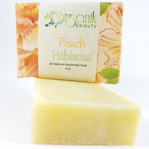 Peach Hibiscus - All Natural Handmade Soap 5 oz - Organik Beauty