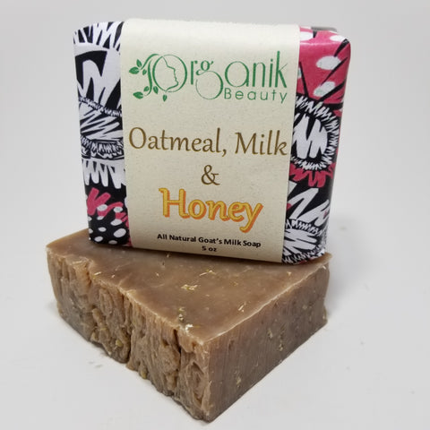 Oatmeal Milk and Honey Goat's Milk Soap 5 oz - Organik Beauty