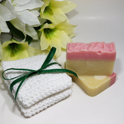 100% Organic Cotton Hand Crocheted Washcloths 9" - Organik Beauty