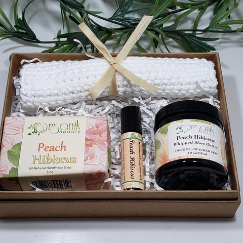 Peach Hibiscus Body Essentials Gift Set - Medium - Organik Beauty