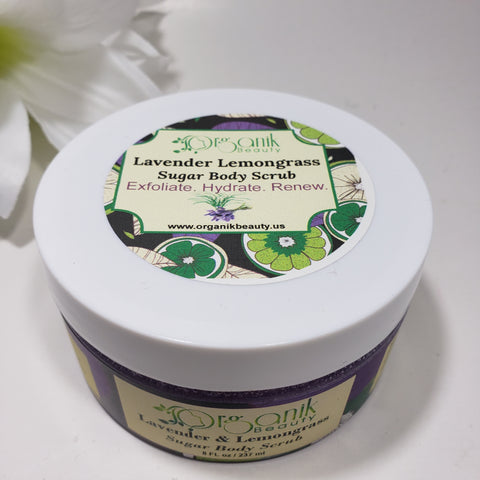 Lavender and Lemongrass Whipped Sugar Body Scrub 8 oz - Organik Beauty