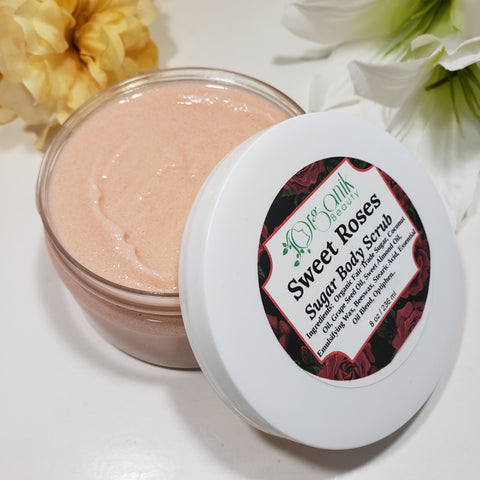 Sweet Roses Whipped Sugar Body Scrub 8 oz - Organik Beauty