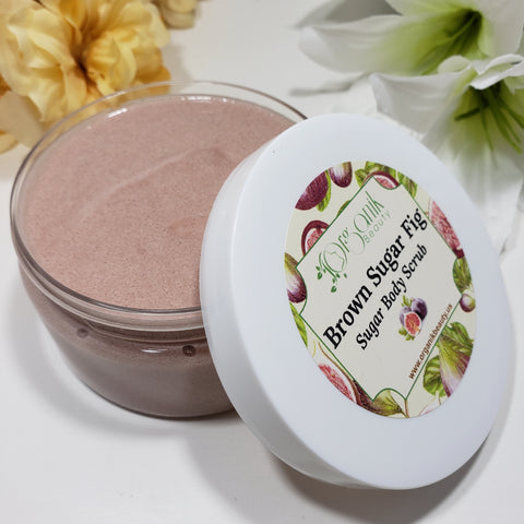 Brown Sugar and Fig Whipped Sugar Body Scrub 8 oz - Organik Beauty