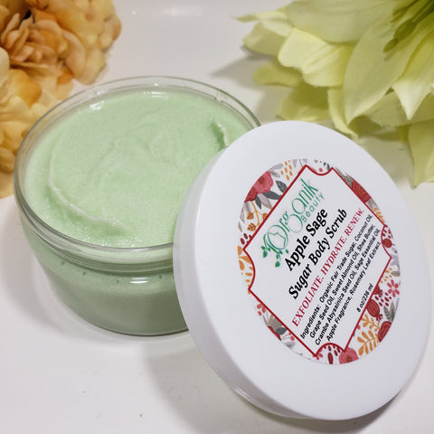 Apple Sage Whipped Sugar Body Scrub 8 oz - Organik Beauty