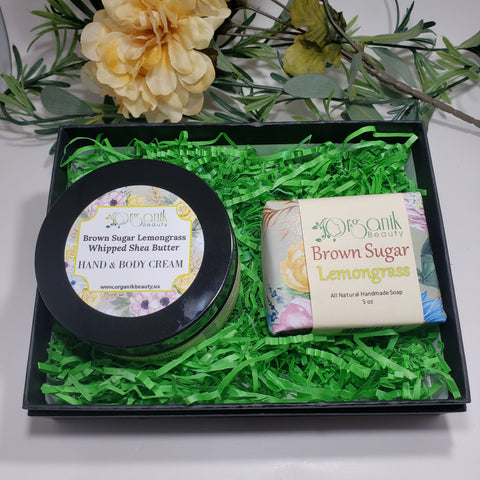 Brown Sugar and Lemongrass Body Essentials Gift Set Small - Organik Beauty