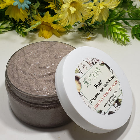 Pear Whipped Sugar Body Scrub 8 oz - Organik Beauty