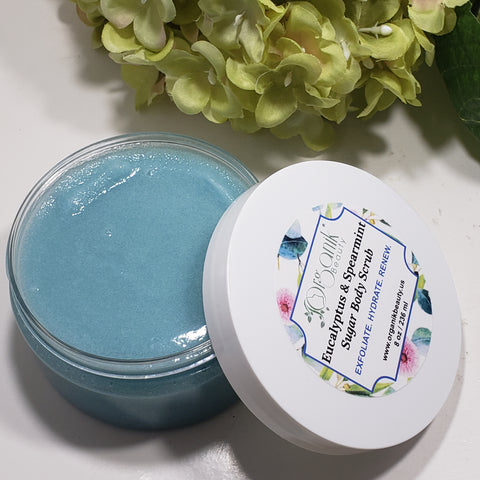 Eucalyptus and Spearmint Sugar Body Scrub 8 oz - Organik Beauty