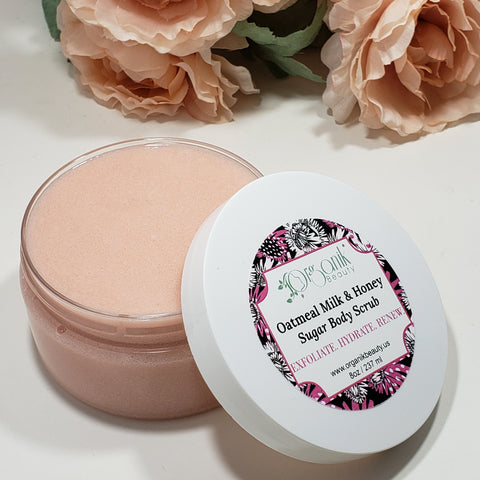 Oatmeal Milk and Honey Whipped Sugar Body Scrub 8 oz - Organik Beauty