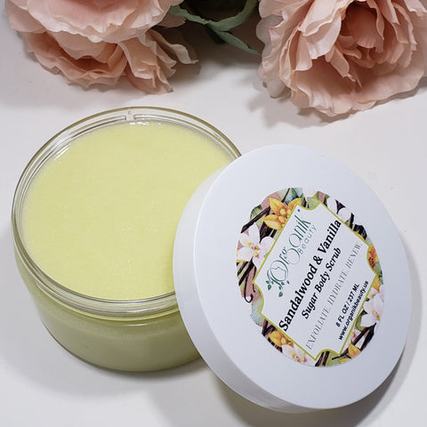 Sandalwood and Vanilla Whipped Sugar Body Scrub 8 oz - Organik Beauty