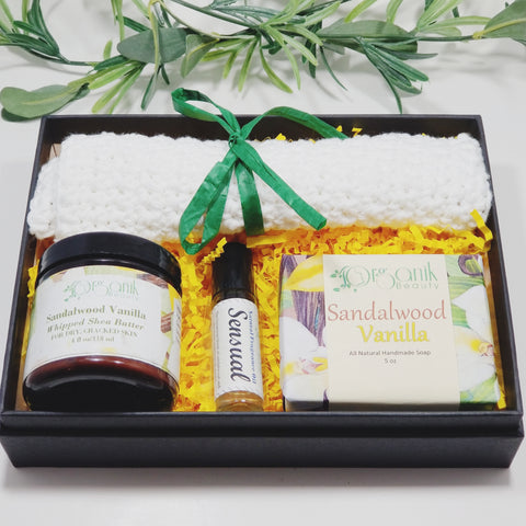 Sandalwood and Vanilla Body Essentials Gift Set - Medium - Organik Beauty