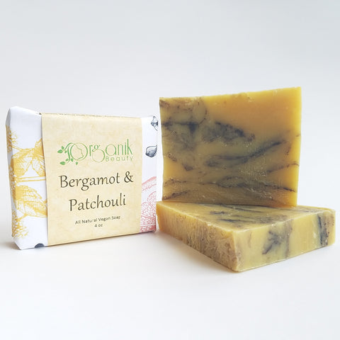 Bergamot and Patchouli All Natural Vegan Soap 5 oz - Organik Beauty