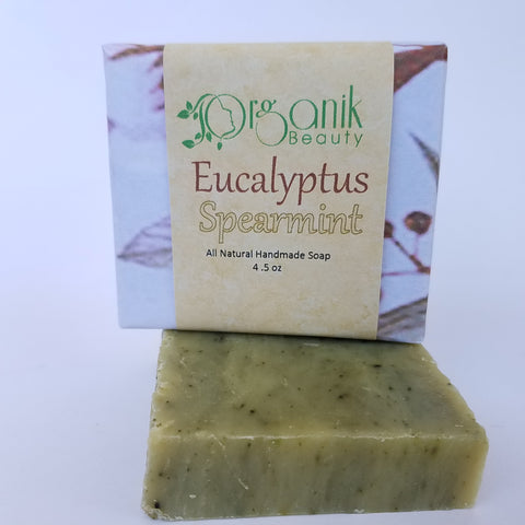 Eucalyptus and Spearmint All Natural Vegan Soap 5 oz - Organik Beauty