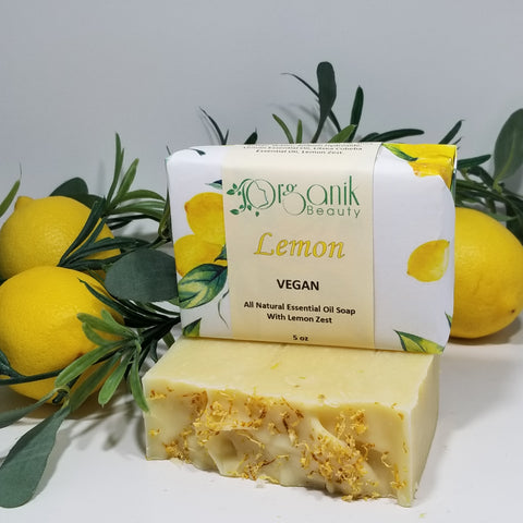 Lemon All Natural Essential Oil Soap 5 oz - Organik Beauty