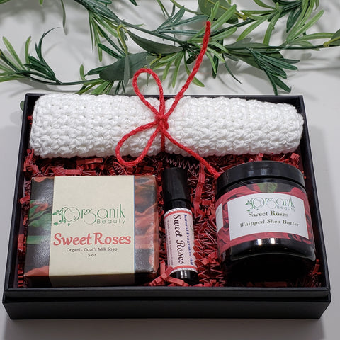 Sweet Roses Body Essentials Gift Set - Medium - Organik Beauty