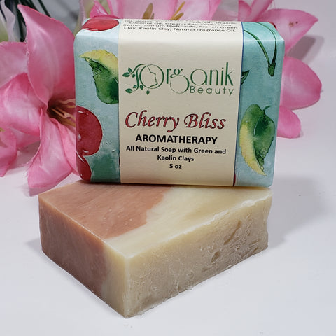 Cherry Bliss - All Natural Handmade Soap 5 oz - Organik Beauty