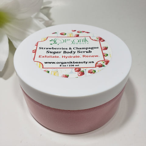 Strawberries & Champagne Whipped Sugar Body Scrub - Organik Beauty