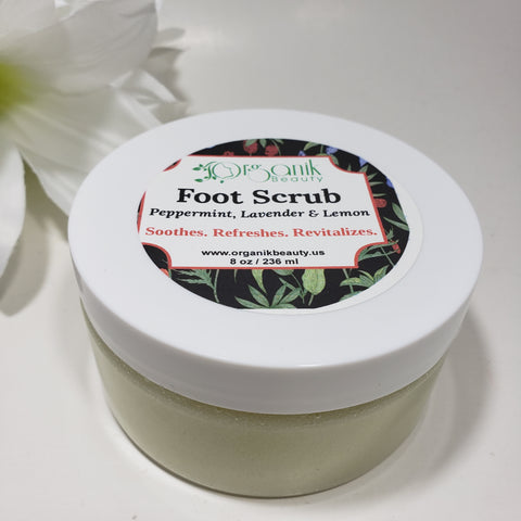 Foot & Body Sugar Scrub-Peppermint Lavender and Lemon 8 oz - Organik Beauty