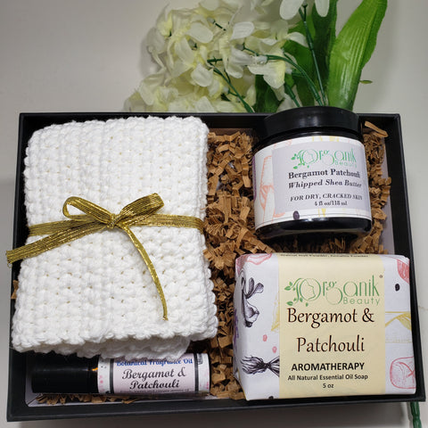 Bergamot & Patchouli Body Essentials Gift Set - Medium - Organik Beauty