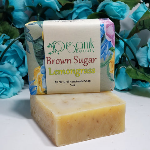 Brown Sugar and Lemongrass - Cold-Process Handmade Soap 5 oz - Organik Beauty