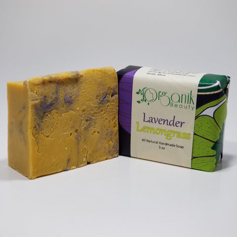 Lavender and Lemongrass - Cold-Process Essential Oil Soap  5 oz - Organik Beauty