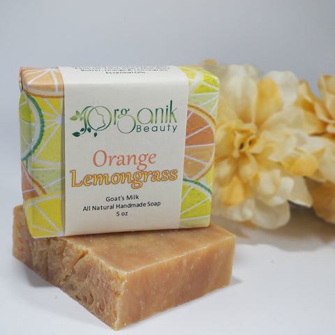Orange And Lemongrass - Cold-Process Goat's Milk Soap 5 oz - Organik Beauty