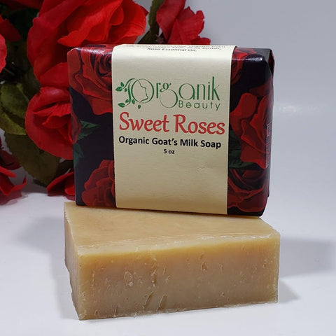 Sweet Roses Organic Goat's Milk Soap 5 oz - Organik Beauty