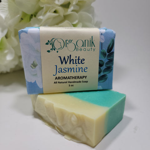 White Jasmine Cold-Process Handmade Soap 5 oz - Organik Beauty